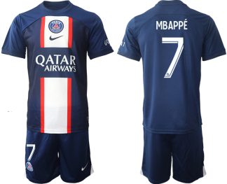 MBAPPÉ 7 Moški Nogometni dresi Paris Saint-Germain PSG Domači 2023 Kratek Rokav + Kratke hlače