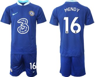 Moški Nogometni dresi kompleti Chelsea Domači 2023 Kratek Rokav + Kratke hlače MENDY 16