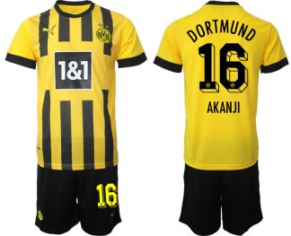 Moški Nogometni dresi Borussia Dortmund Domači 2023 Kratek Rokav + Kratke hlače AKANJI 16