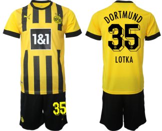 Moški Nogometni dresi Borussia Dortmund Domači 2023 Kratek Rokav + Kratke hlače LOTKA 35