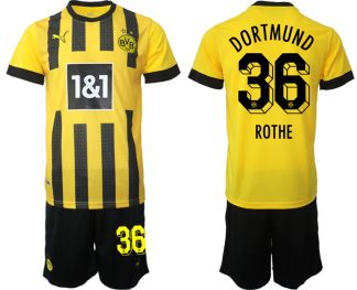 Moški Nogometni dresi Borussia Dortmund Domači 2023 Kratek Rokav + Kratke hlače ROTHE 36