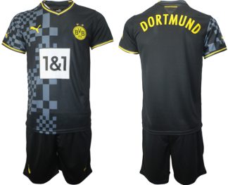 Moški Nogometni dresi Borussia Dortmund Gostujoči 2023 Kratek Rokav + Kratke hlače