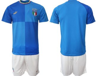 Moški Nogometni dresi Italija Domači SP 2022 Kratek Rokav + Kratke hlače