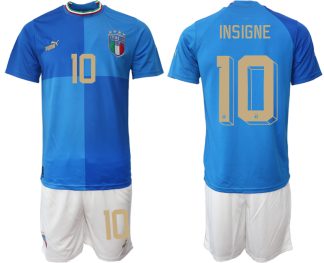 Moški Nogometni dresi Italija Domači SP 2022 Kratek Rokav + Kratke hlače INSIGNE 10