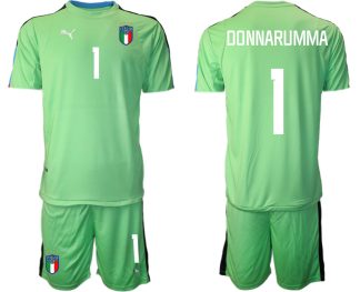 Moški Nogometni dresi Italija Vratar Gostujoči 2023 zelena Kratek Rokav + Kratke hlače DONNARUMMA 1