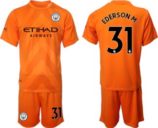 Moški Nogometni dresi Manchester City Vratar Gostujoči 2023 Kratek Rokav + Kratke hlače EDERSON M.31