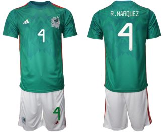 Moški Nogometni dresi Mehika Domači SP 2022 Kratek Rokav + Kratke hlače R.MARQUEZ 4