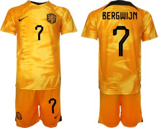 Moški Nogometni dresi Nizozemska Domači SP 2022 Kratek Rokav + Kratke hlače BERGWIJN 7