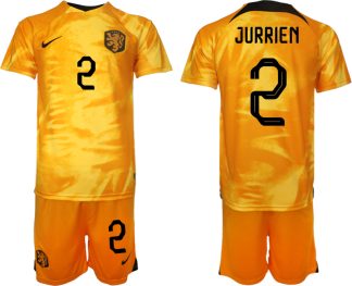 Moški Nogometni dresi Nizozemska Domači SP 2022 Kratek Rokav + Kratke hlače JURRIEN 2