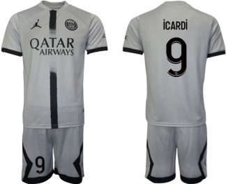 Moški Nogometni dresi Paris Saint-Germain PSG Gostujoči 2023 Kratek Rokav + Kratke hlače iCARDi 9