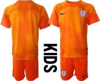 Otroški Nogometni dresi kompleti Anglija Vratar Domači 2023 Kratek Rokav + Kratke hlače