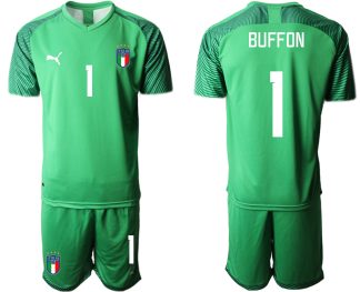 Poceni Moški Nogometni dresi Italija Vratar Gostujoči 2023 Kratek Rokav + Kratke hlače BUFFON 1