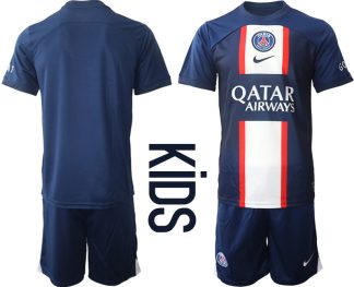 Otroški Nogometni dresi Paris Saint-Germain PSG Domači 2023 Kratek Rokav + Kratke hlače