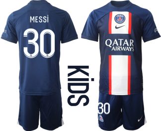 Otroški Nogometni dresi Paris Saint-Germain PSG Domači 2023 Kratek Rokav + Kratke hlače MESSi 30