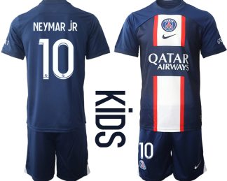 Otroški Nogometni dresi Paris Saint-Germain PSG Domači 2023 Kratek Rokav + Kratke hlače NEYMAR jR 10