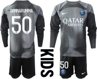 Otroški Nogometni dresi prodajo Paris Saint-Germain PSG Vratar Domači 2023 Dolgi Rokav + Kratke hlače DONNARUMMA 50