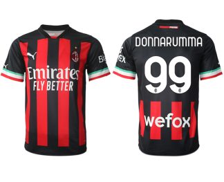 Replika Moški nogometni dresi kompleti AC Milan Domači 2023 Kratek Rokav DONNARUMMA 99