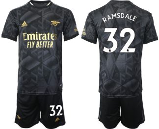 Replika Moški nogometni dresi kompleti Arsenal Gostujoči 2023 Kratek Rokav + Kratke hlače RAMSDALE 32