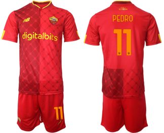 Replika Moški nogometni dresi kompleti AS Roma Domači 22-23 Kratek Rokav + Kratke hlače PEDRO 11