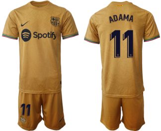 Replika Moški nogometni dresi kompleti Barcelona Gostujoči 2023 Kratek Rokav + Kratke hlače ADAMA 11