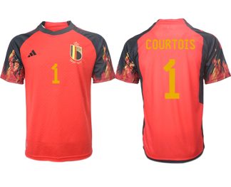 Replika Moški nogometni dresi kompleti dresi Belgija Domači SP 2022 Kratek Rokav COURTOIS 1
