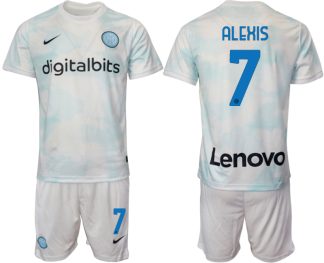 Replika Moški nogometni dresi kompleti Inter Milan Gostujoči 2023 Kratek Rokav + Kratke hlače ALEXIS 7