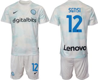 Replika Moški nogometni dresi kompleti Inter Milan Gostujoči 2023 Kratek Rokav + Kratke hlače SENSI 12