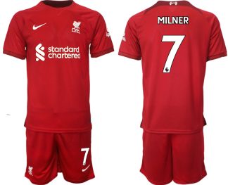 Replika Moški nogometni dresi kompleti Liverpool Domači 22-23 Kratek Rokav + Kratke hlače MILNER 7