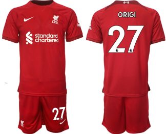 Replika Moški nogometni dresi kompleti Liverpool Domači 22-23 Kratek Rokav + Kratke hlače ORIGI 27