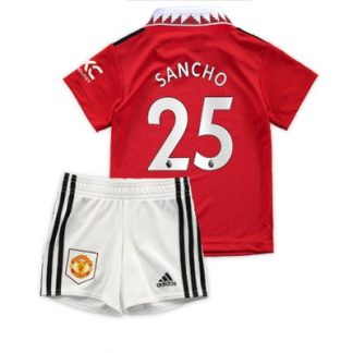 Replika Otroški nogometni dresi kompleti Manchester United Domači 2022-23 Kratek Rokav + Kratke hlače Jadon Sancho 25