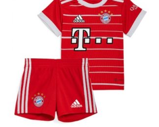Replika Otroški nogometni dresi kompleti Bayern Munich Domači 2022-23 Kratek Rokav + Kratke hlače