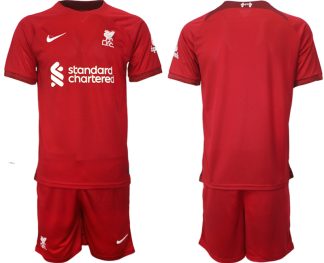 Replika Otroški nogometni dresi kompleti Liverpool Domači 22-23 Kratek Rokav + Kratke hlače