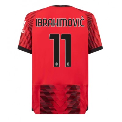 Replika Moški nogometni dresi kompleti AC Milan Domači 2023-24 Kratek Rokav Zlatan Ibrahimovic 11