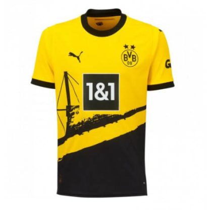 Replika Moški nogometni dresi kompleti Borussia Dortmund Domači 2023-24 Kratek Rokav Jude Bellingham 22-1