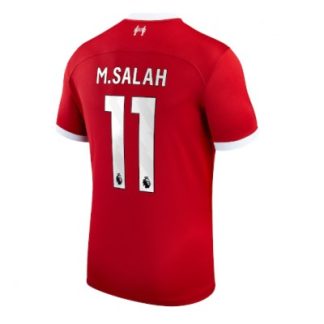 Replika Moški nogometni dresi kompleti Liverpool Domači 2023-24 Kratek Rokav Mohamed Salah 11