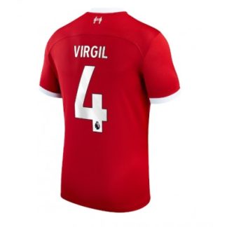 Replika Moški nogometni dresi kompleti Liverpool Domači 2023-24 Kratek Rokav Virgil van Dijk 4