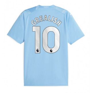 Replika Moški nogometni dresi kompleti Manchester City Domači 2023-24 Kratek Rokav Jack Grealish 10