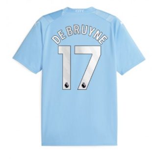 Replika Moški nogometni dresi kompleti Manchester City Domači 2023-24 Kratek Rokav Kevin De Bruyne 17