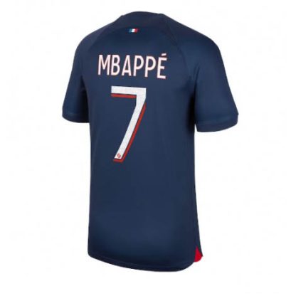 Replika Moški nogometni dresi kompleti Paris Saint-Germain PSG Domači 23-24 Kratek Rokav Kylian Mbappe 7