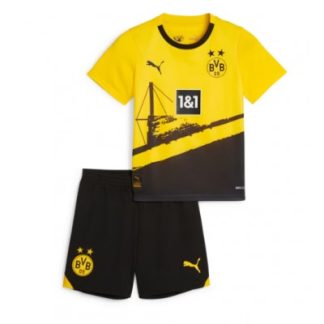 Replika Otroški nogometni dresi kompleti Borussia Dortmund Domači 2023-24 Kratek Rokav + Kratke hlače