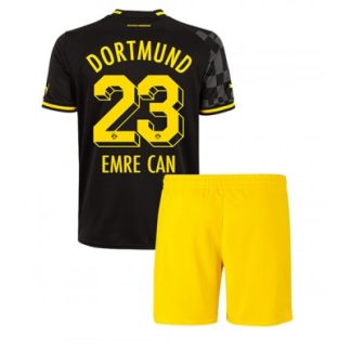 Replika Otroški nogometni dresi kompleti Borussia Dortmund Gostujoči 2022-23 Kratek Rokav + Kratke hlače