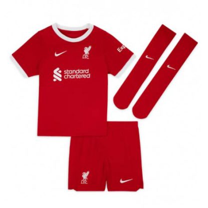Replika Otroški nogometni dresi kompleti Liverpool Domači 2023-24 Darwin Nunez 27-1