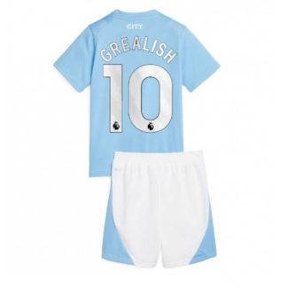 Replika Otroški nogometni dresi kompleti Manchester City Domači 2023-24 Kratek Rokav + Kratke hlače Jack Grealish 10