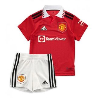 Replika Otroški nogometni dresi kompleti Manchester United Domači 2022-23 Kratek Rokav + Kratke hlače