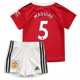 Replika Otroški nogometni dresi kompleti Manchester United Domači 2022-23 Kratek Rokav + Kratke hlače Maguire 5