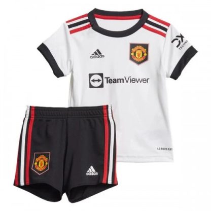 Replika Otroški nogometni dresi kompleti Manchester United Gostujoči 22-23 Kratek Rokav + Kratke hlače