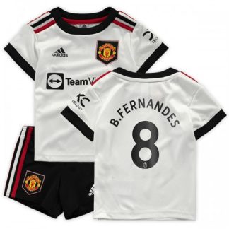 Replika Otroški nogometni dresi kompleti Manchester United Gostujoči 22-23 Kratek Rokav + Kratke hlače B.Fernandes 8