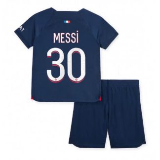Replika Otroški nogometni dresi kompleti Paris Saint-Germain PSG Domači 23-24 Lionel Messi 30