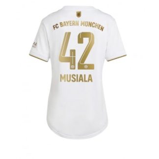 Replika Ženski nogometni dresi kompleti Bayern Munich Gostujoči 2022-23 Kratek Rokav Jamal Musiala 42
