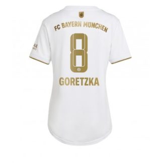Replika Ženski nogometni dresi kompleti Bayern Munich Gostujoči 2022-23 Kratek Rokav Leon Goretzka 8